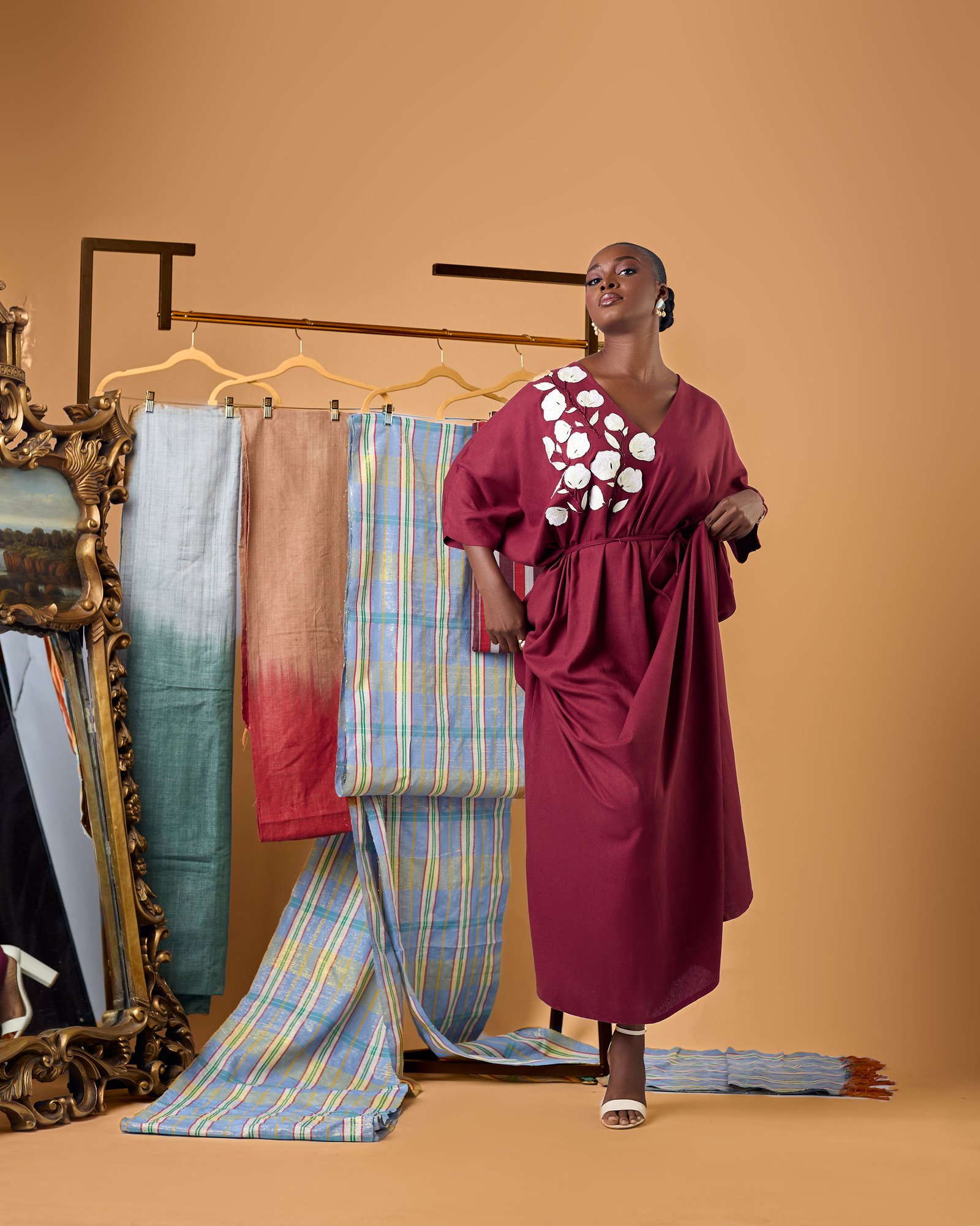 Salma Sculptural Auduga Draped Kaftan