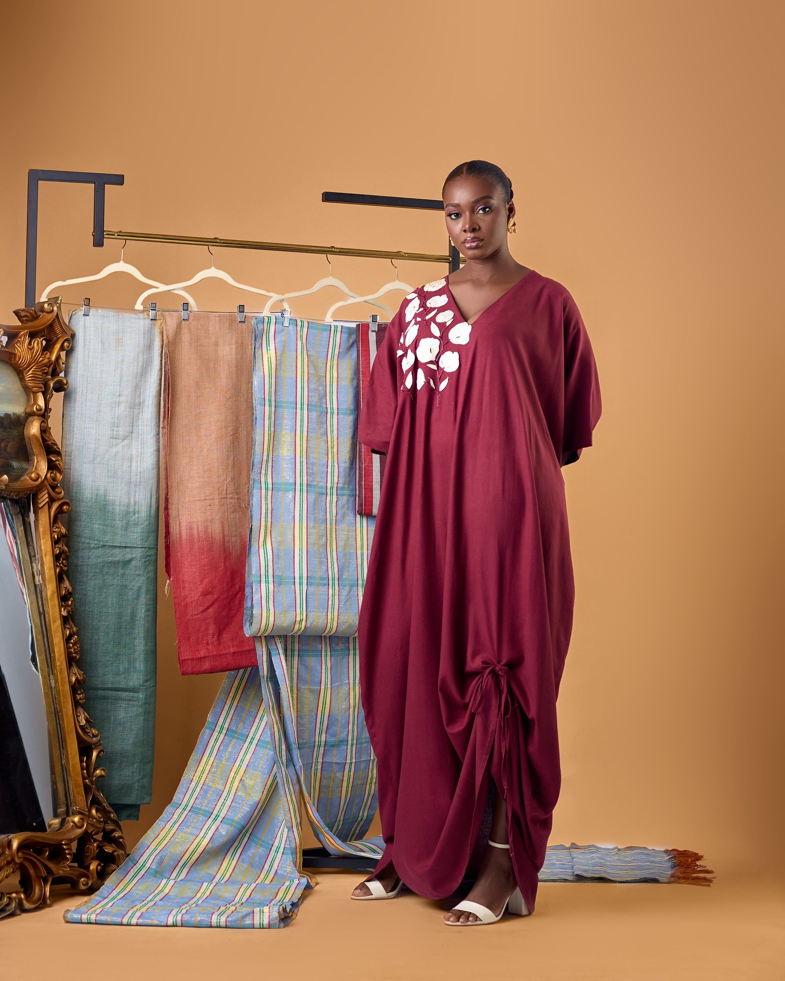 Salma Sculptural Auduga Draped Kaftan