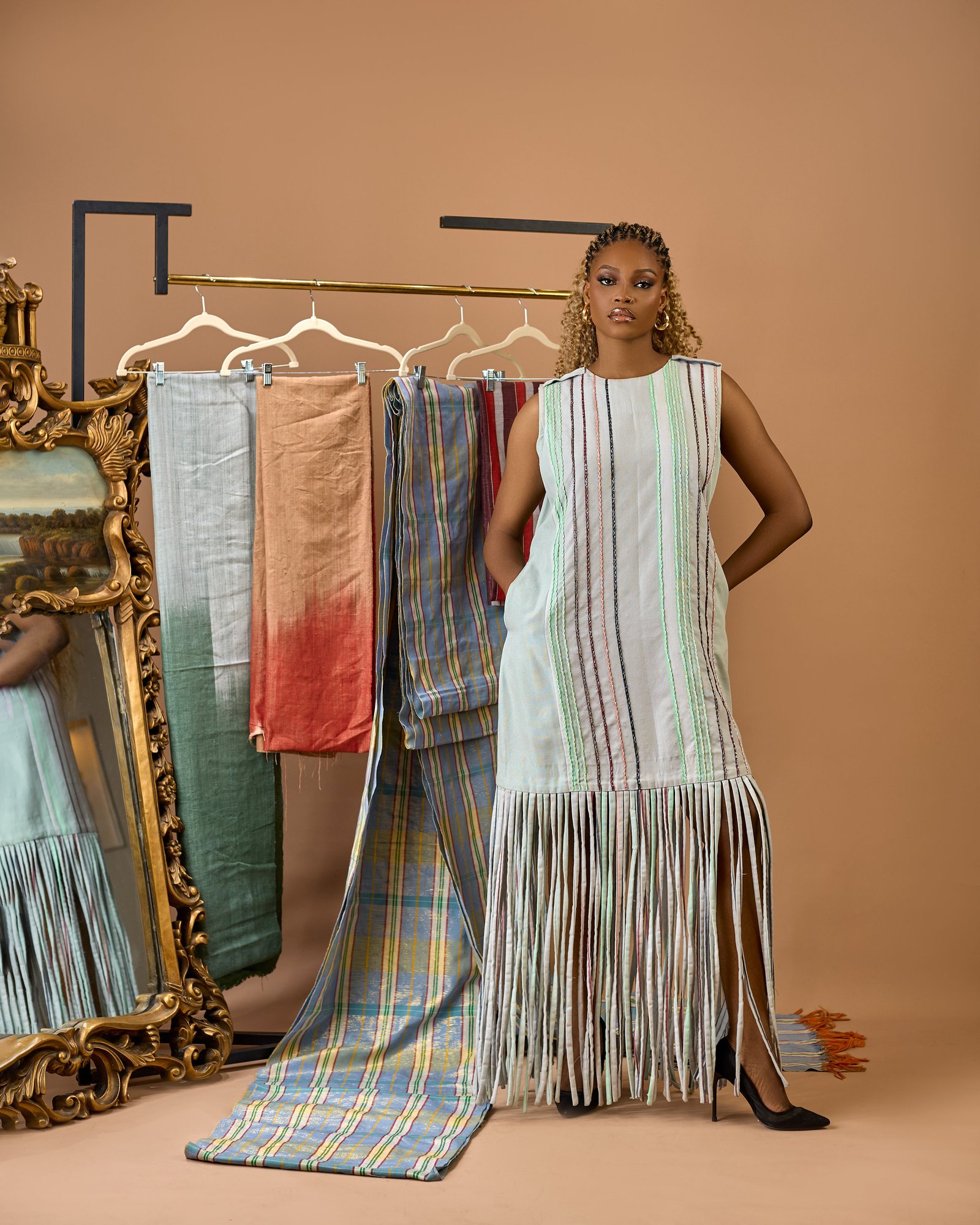 Habiba Sculptural Hand-Loomed Tsaki Gown