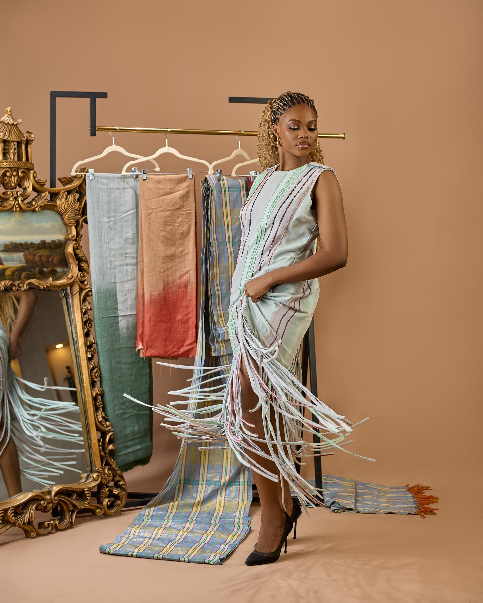 Habiba Sculptural Hand-Loomed Tsaki Gown