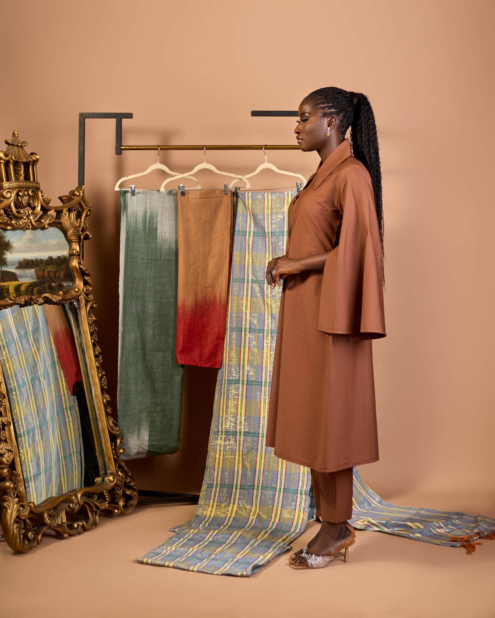 Saira Architectural Peakaboo Kaftan & Cigarette Pant Ensemble