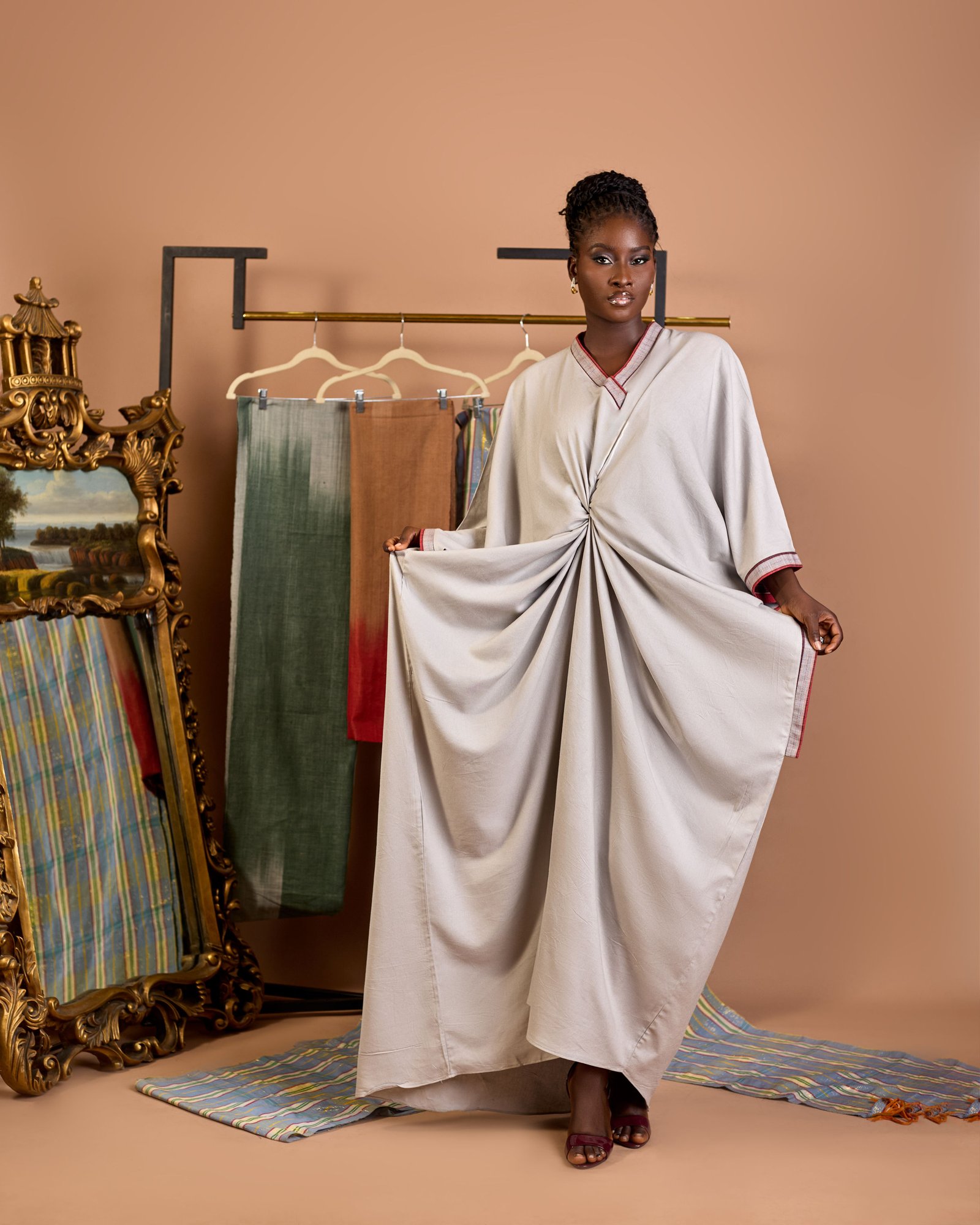 Hajara Sculptural Twisted-Front Kaftan
