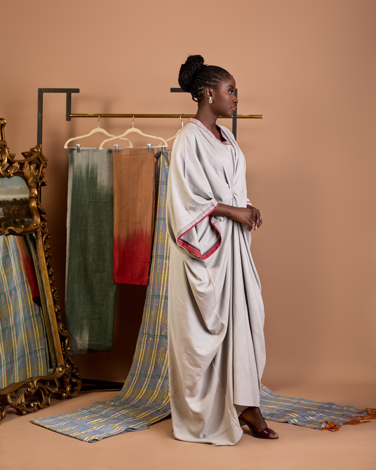 Hajara Sculptural Twisted-Front Kaftan